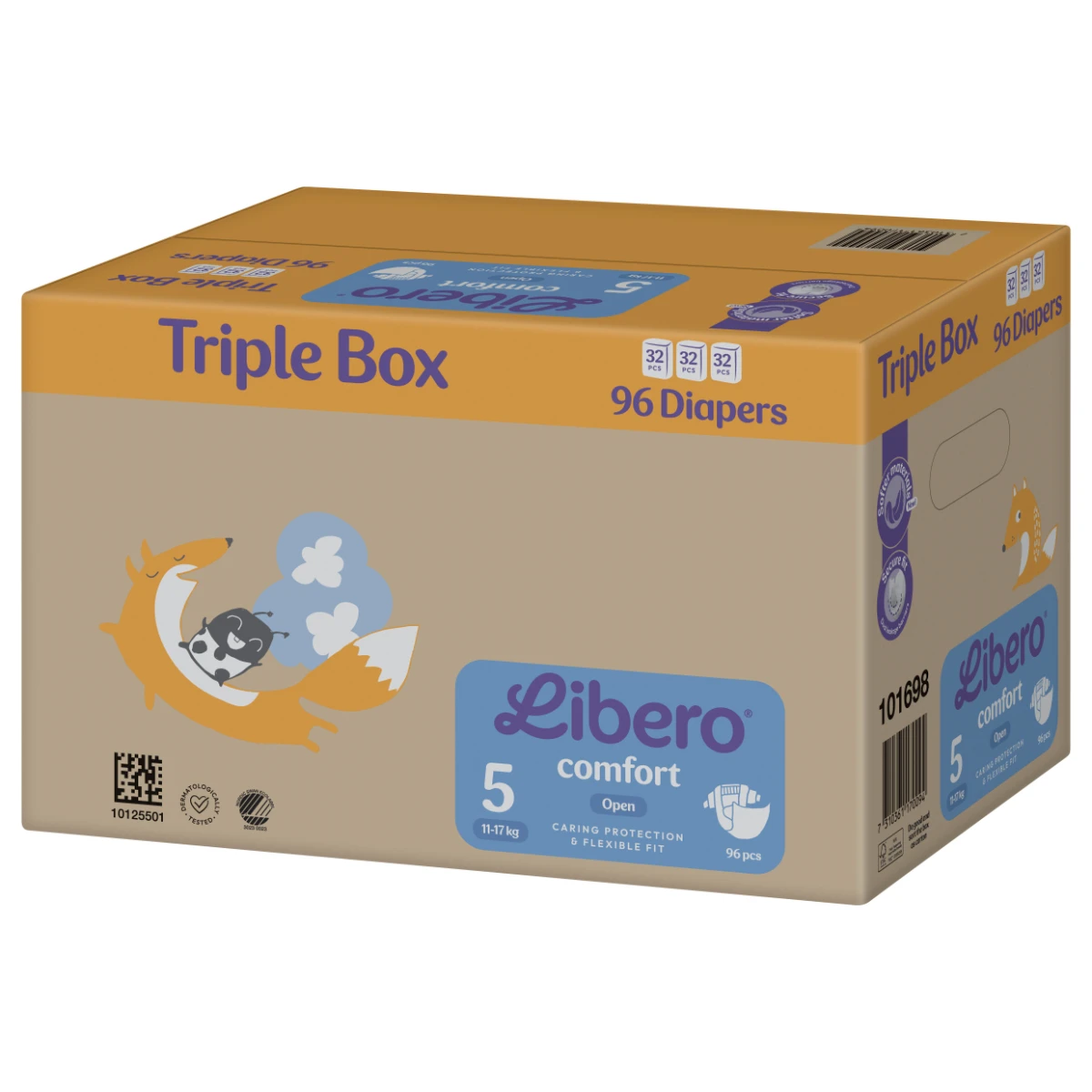 Libero Comfort 5 Open Diaper 11-17 Kg 102 pcs Triple Box