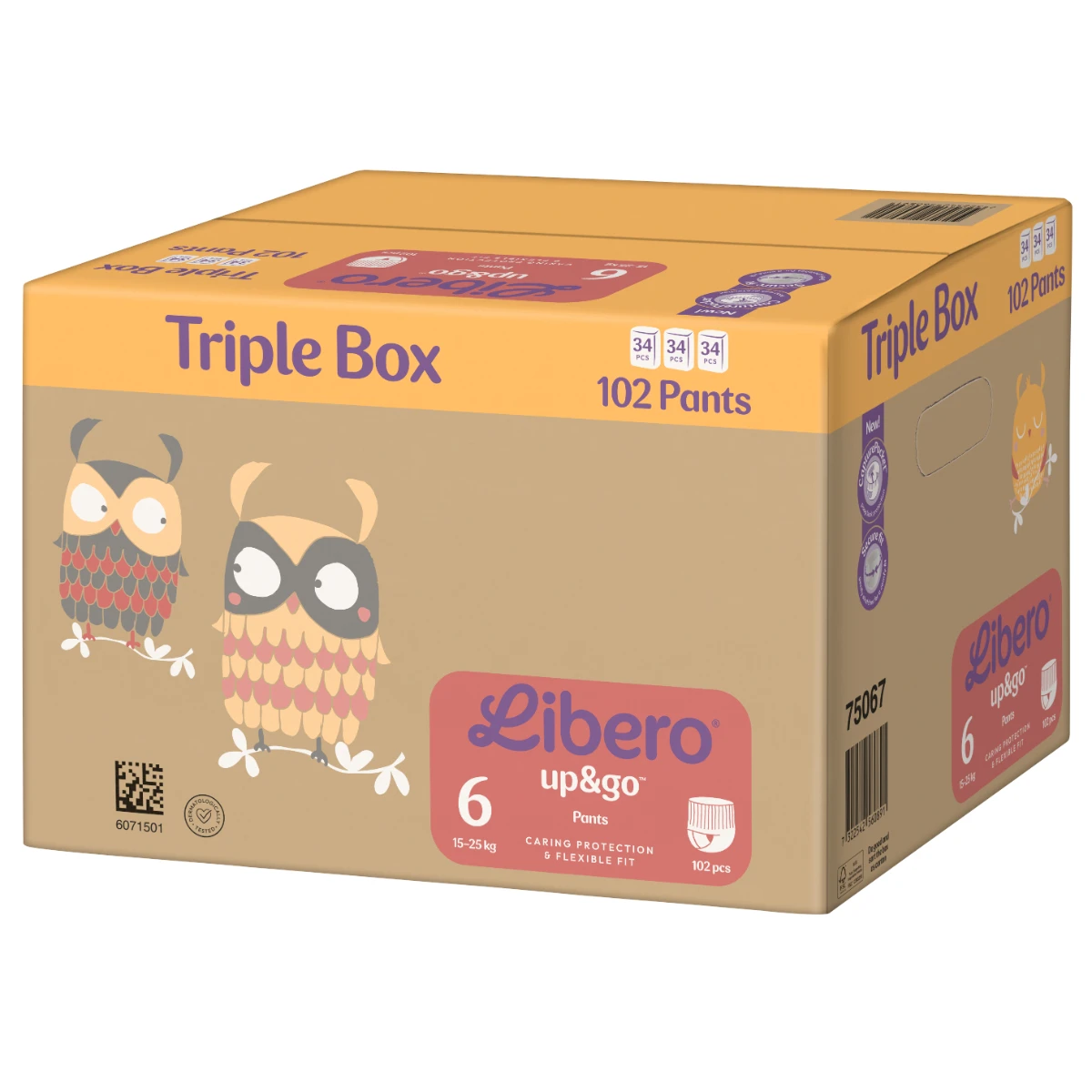 Libero up&go 6 Pant Diaper 7-10 Kg 102 pcs Triple Box