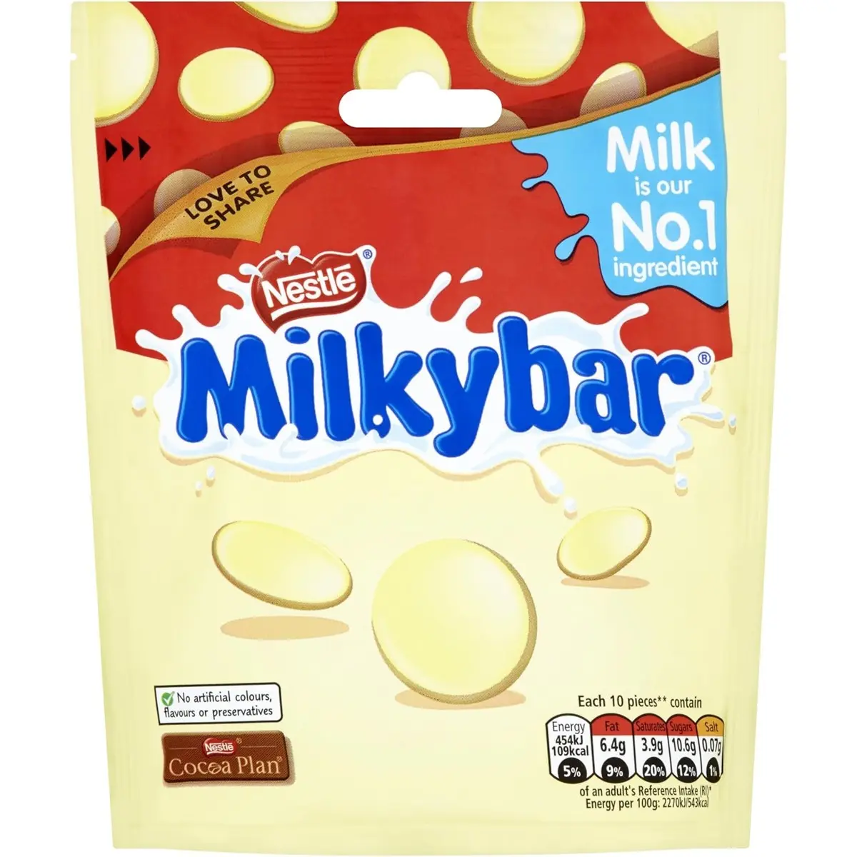 Nestle Milkybar White Buttons Cookies Pouch 94 gm - view 1