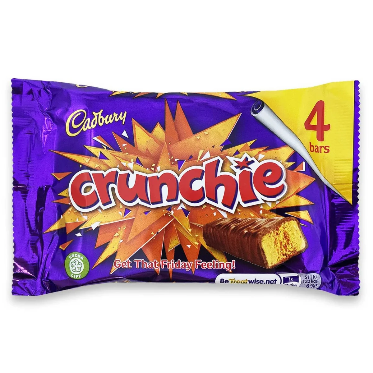 Cadbury Crunchie Chocolate Bar 4 pcs 104 gm
