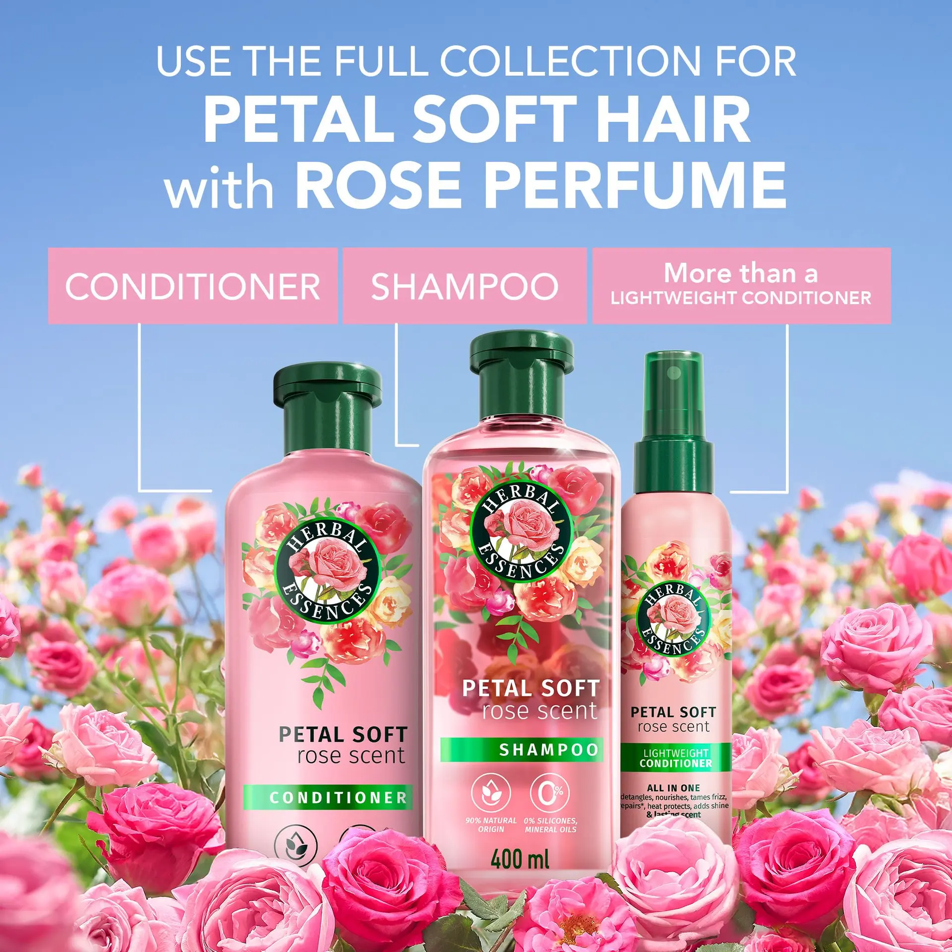 Herbal Essences Petal Soft Rose Scent Shampoo And Conditioner 400 ml - view 7