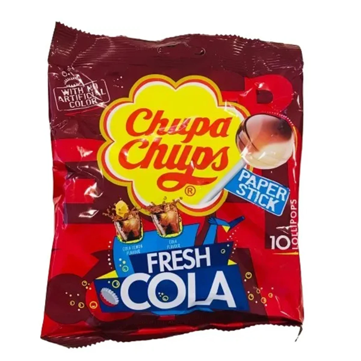 Chupa Chups Fresh Cola Lollipop Bag 10 Pieces
