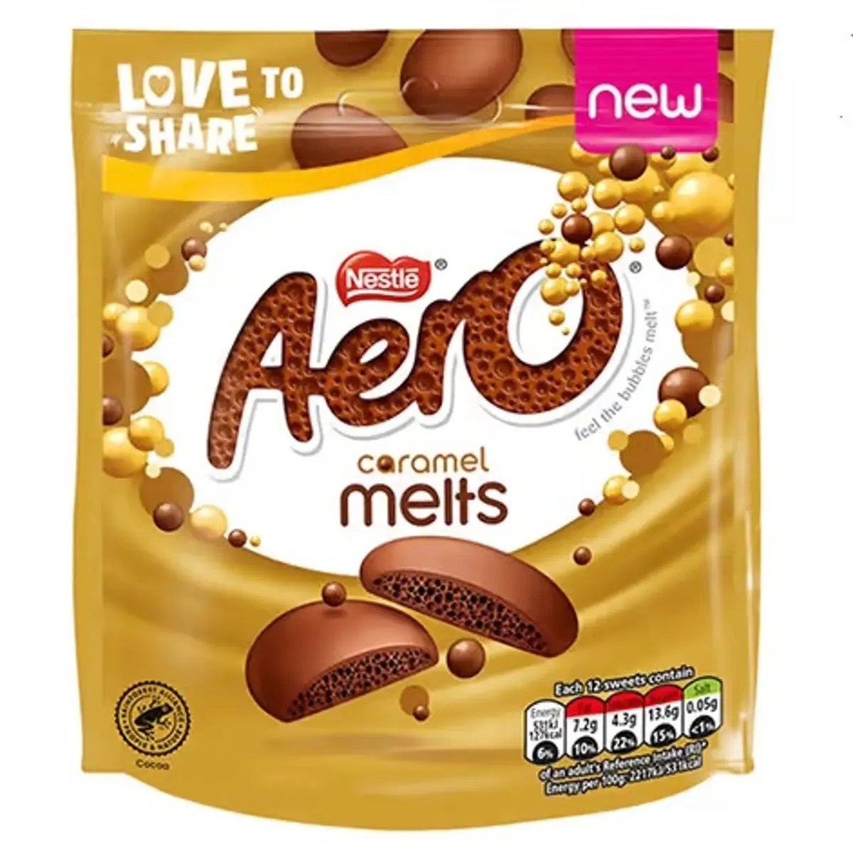 Nestle Aero Bubbles Caramel Melts Bag 80 gm - view 1