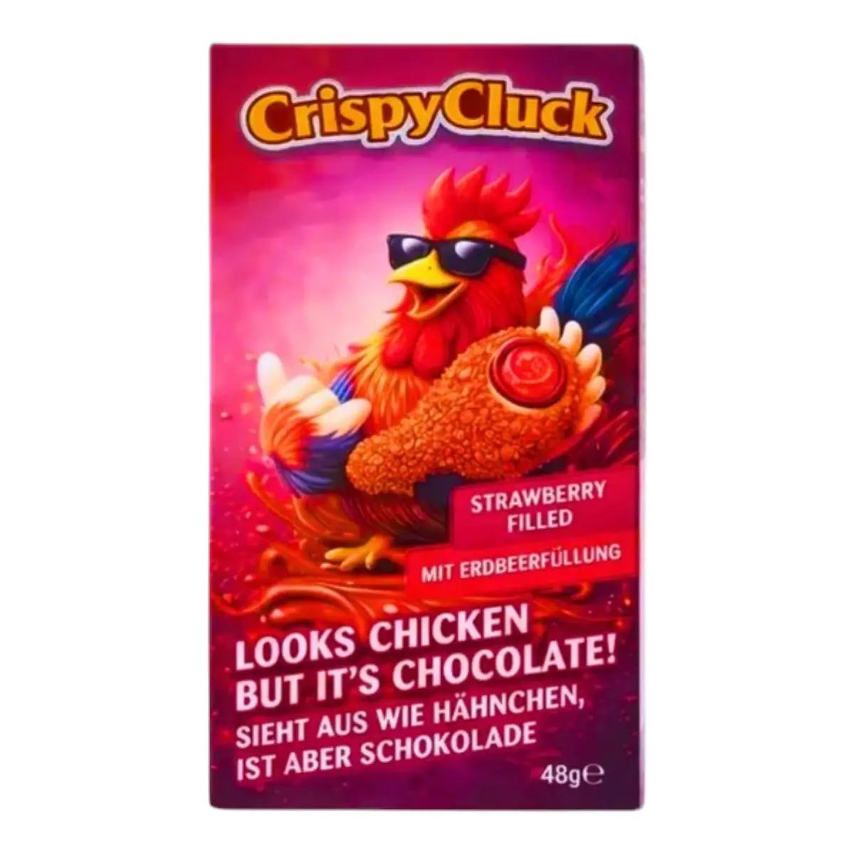 Crispy Cluck Fried Chicken Shaped Milk Chocolate with Strawberry Filling 48 gm - view 1