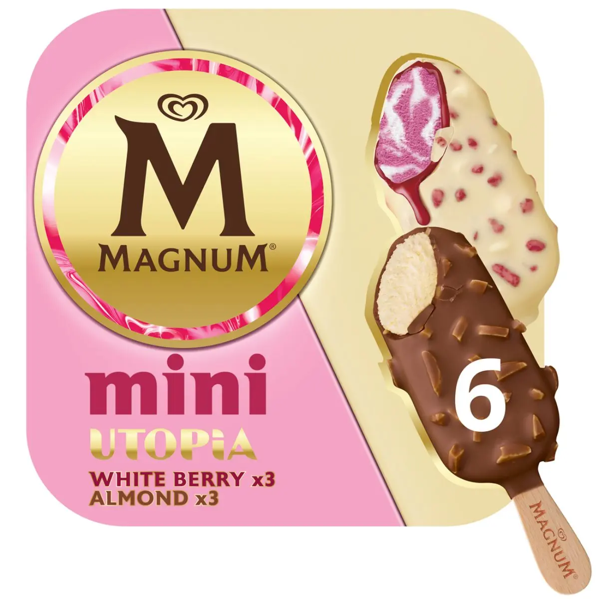 Magnum Mini Double Berry Utopia & Almond Ice Cream 6 Pcs 56 ml - view 1