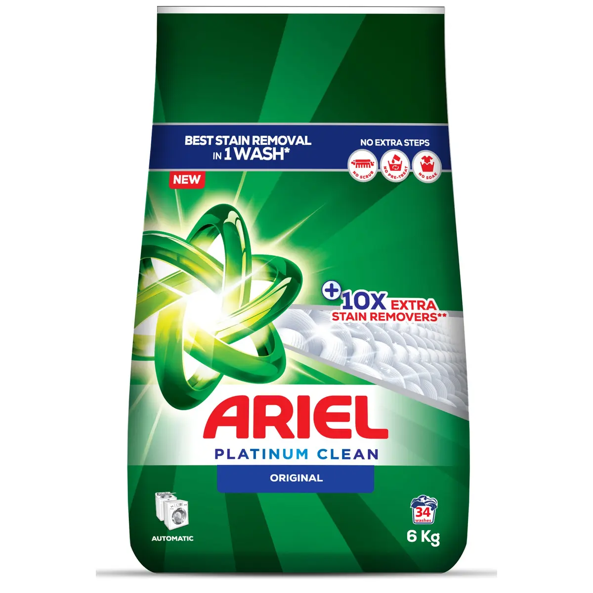 Ariel Power Clean Laundry Detergent Powder Original 6 kg - view 1