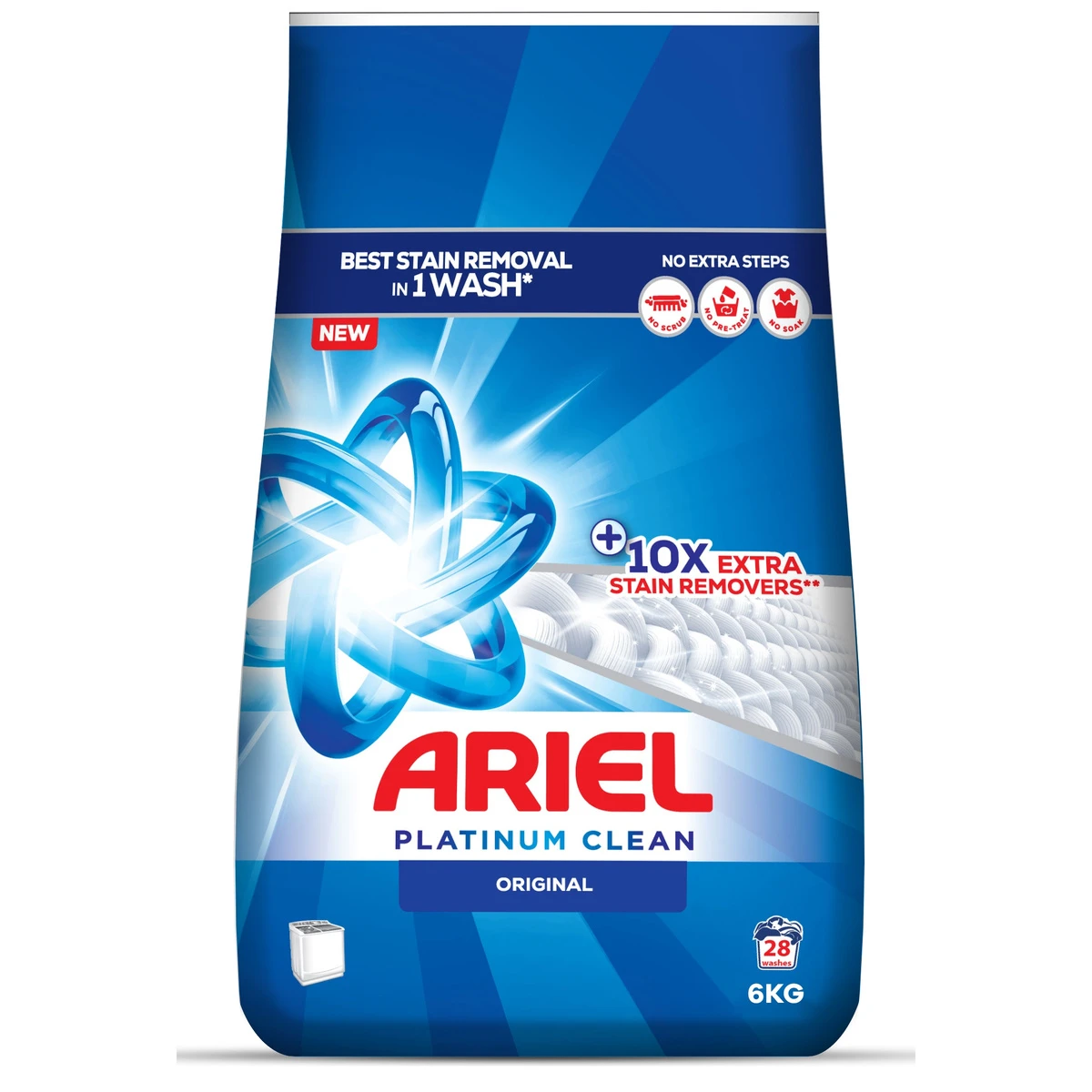 Ariel Power Clean Semi-Automatic Laundry Detergent Powder Original 6 kg