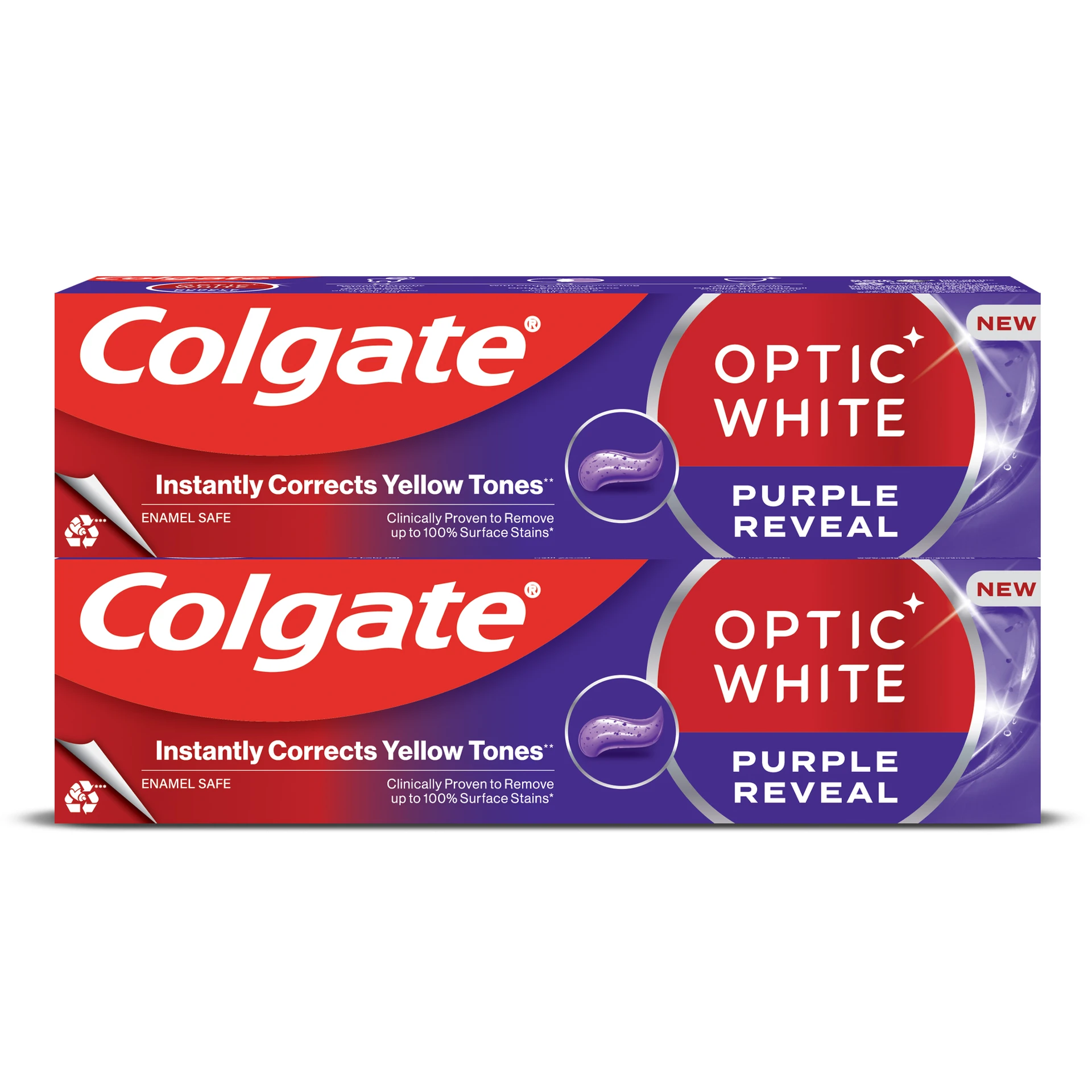 Colgate Toothpaste Optic Purple 2 pcs 75 ml