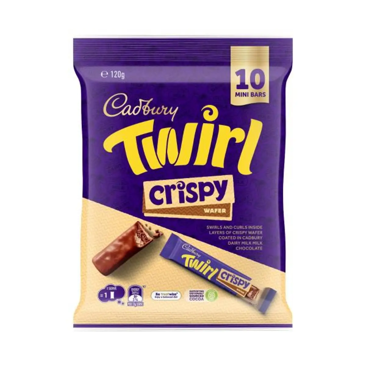Cadbury Dairy Milk Chocolate Twirl Crispy Mini Bars 10 pcs 120 gm - view 1
