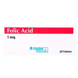 Folic Acid 1 mg 20 Tablets