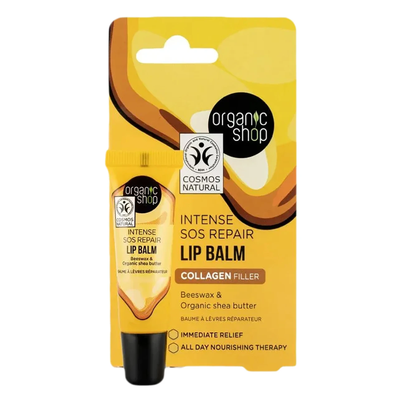 Organic Shop Sos Repair Lip Balm Beeswax & Shea Butter 10 ml