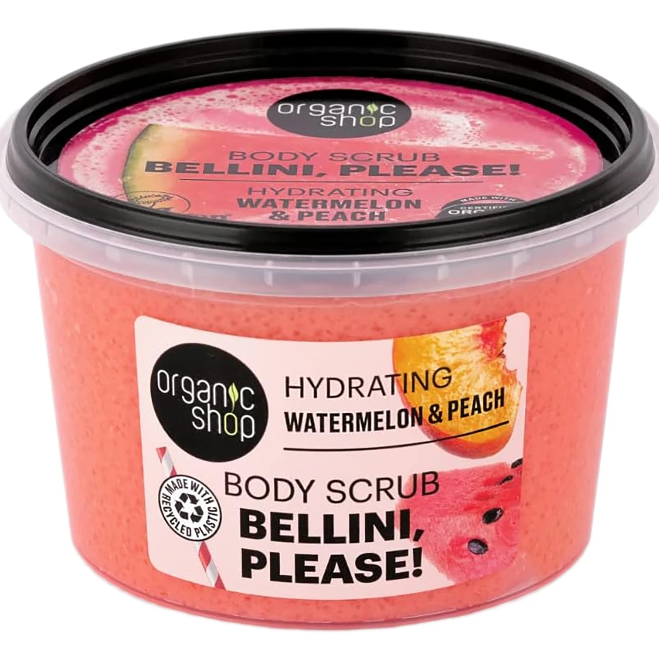 Organic Shop Bellini Body Scrub Hydrating Watermelon & Peach 250 ml