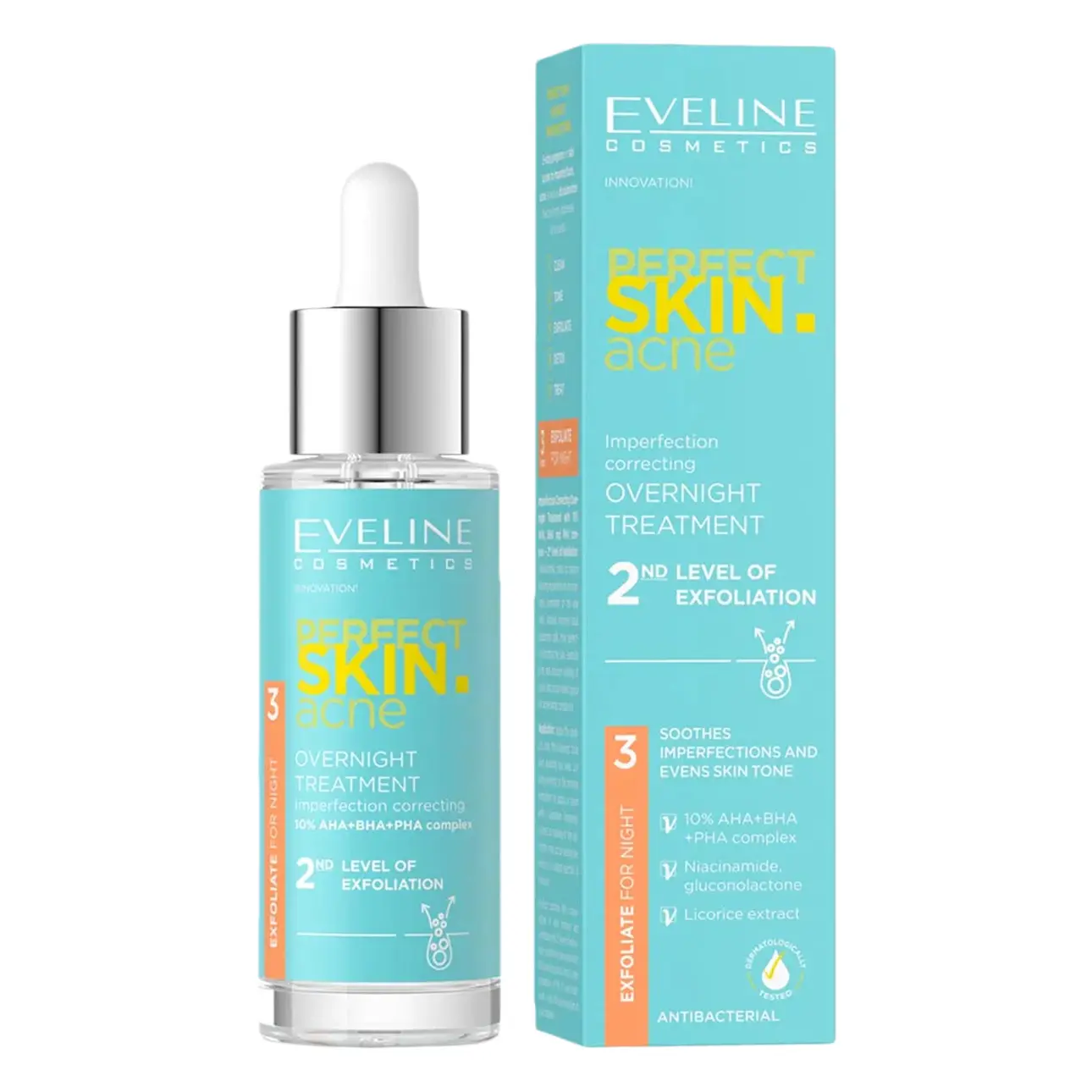 Eveline Perfect Skin Acne Night Exfoliating Serum 10% 30 ml - view 2
