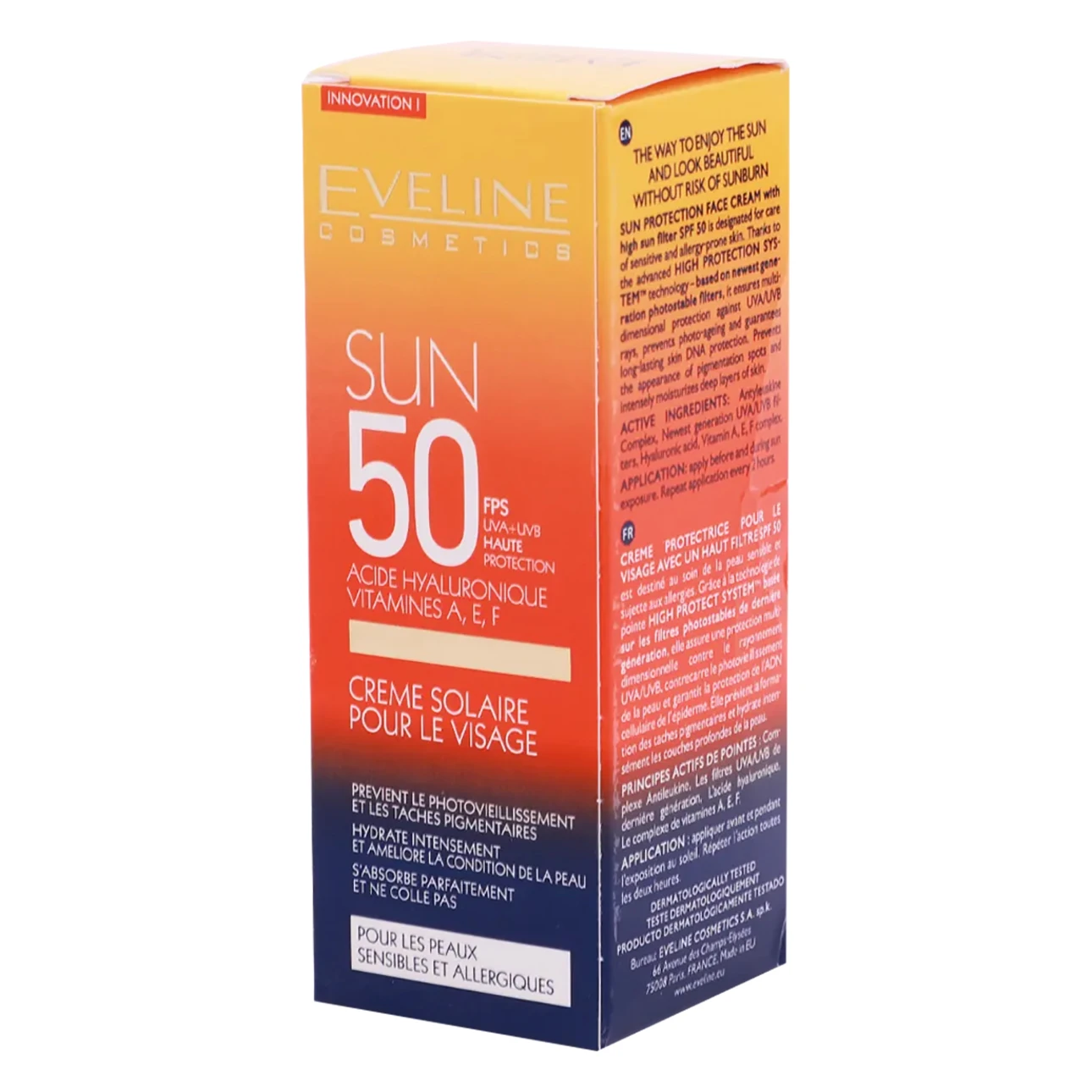 Eveline Sun Protection Face Cream Spf50 Sensetive Skin 50ml