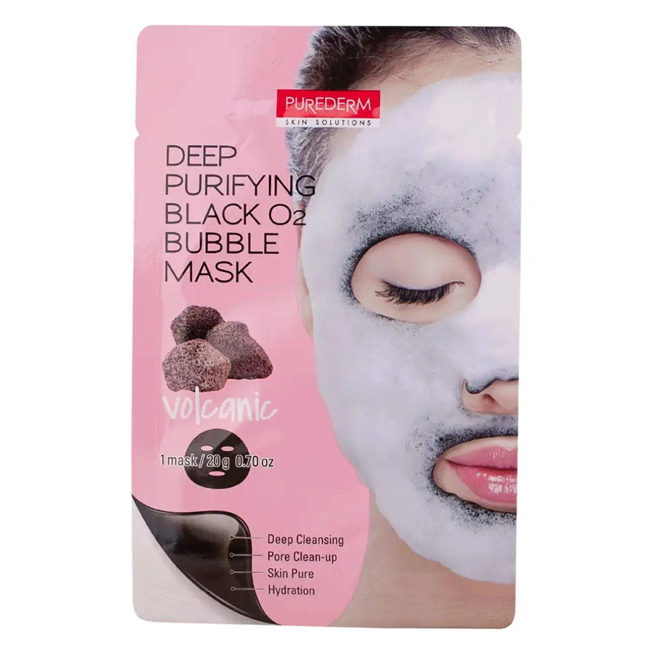 Purederm Deep Purifying Black O2 Bubble Mask Volcanic - view 1