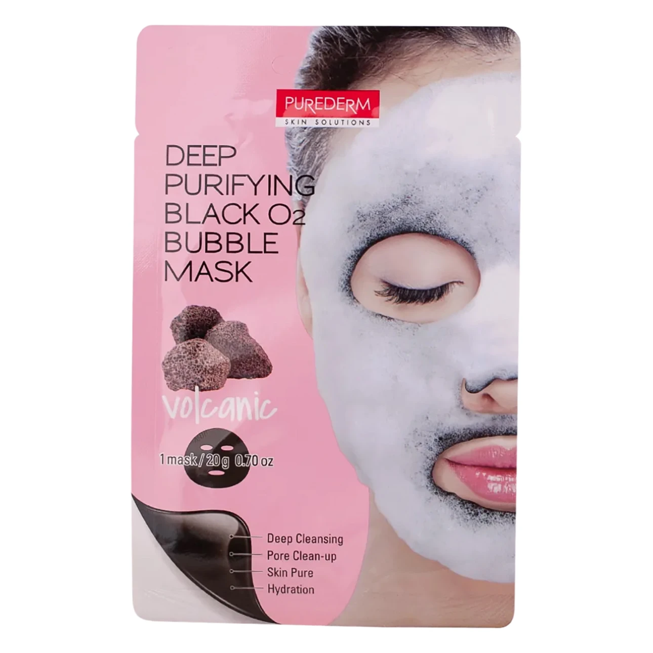 Purederm Deep Purifying Black O2 Bubble Mask Volcanic