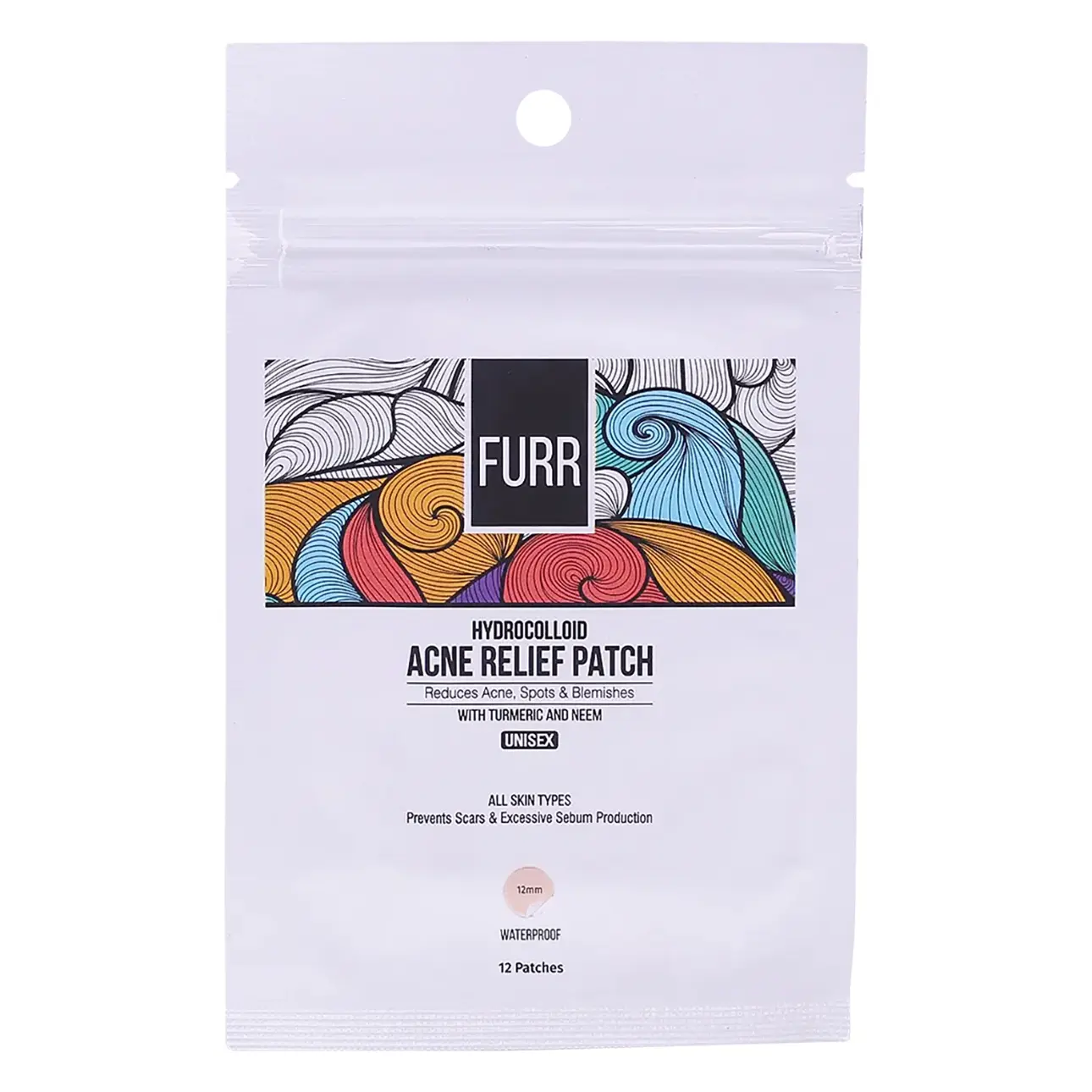 Furr Relief Patches for Pimples with Turmeric and Neem 12 Patches  - view 1
