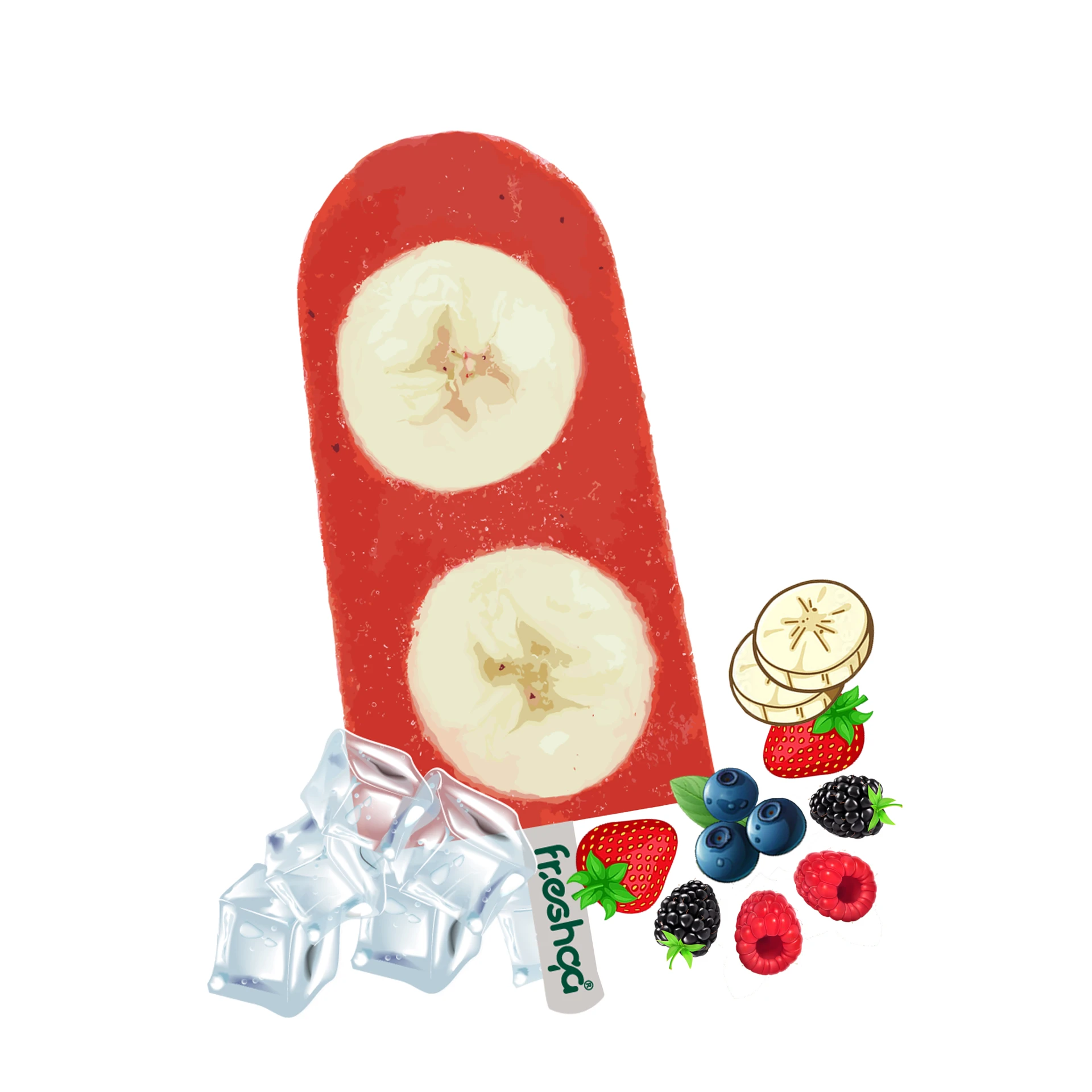 Berries & Slices Banana Natural Pops 80 ml