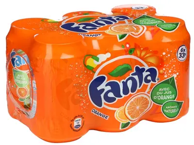 Fanta Soft Drink Orange Can 330MLX6 - view 1