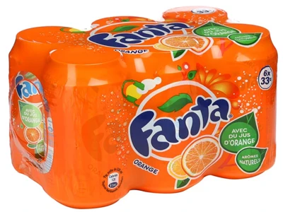 Fanta Soft Drink Orange Can 330MLX6