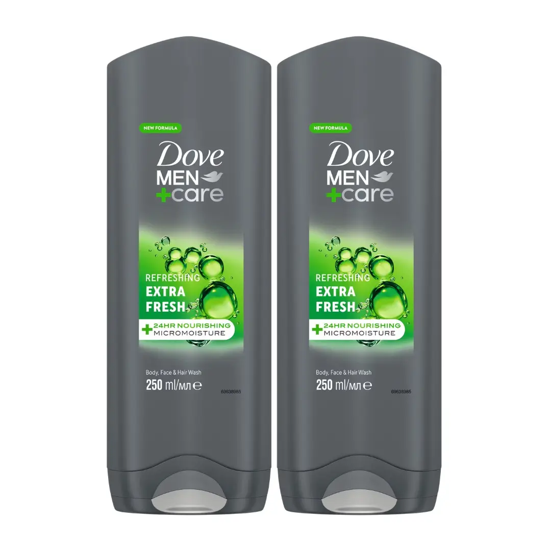 Dove 3In1 Shower Gel Extra Fresh 2 pcs 250 ml - view 1