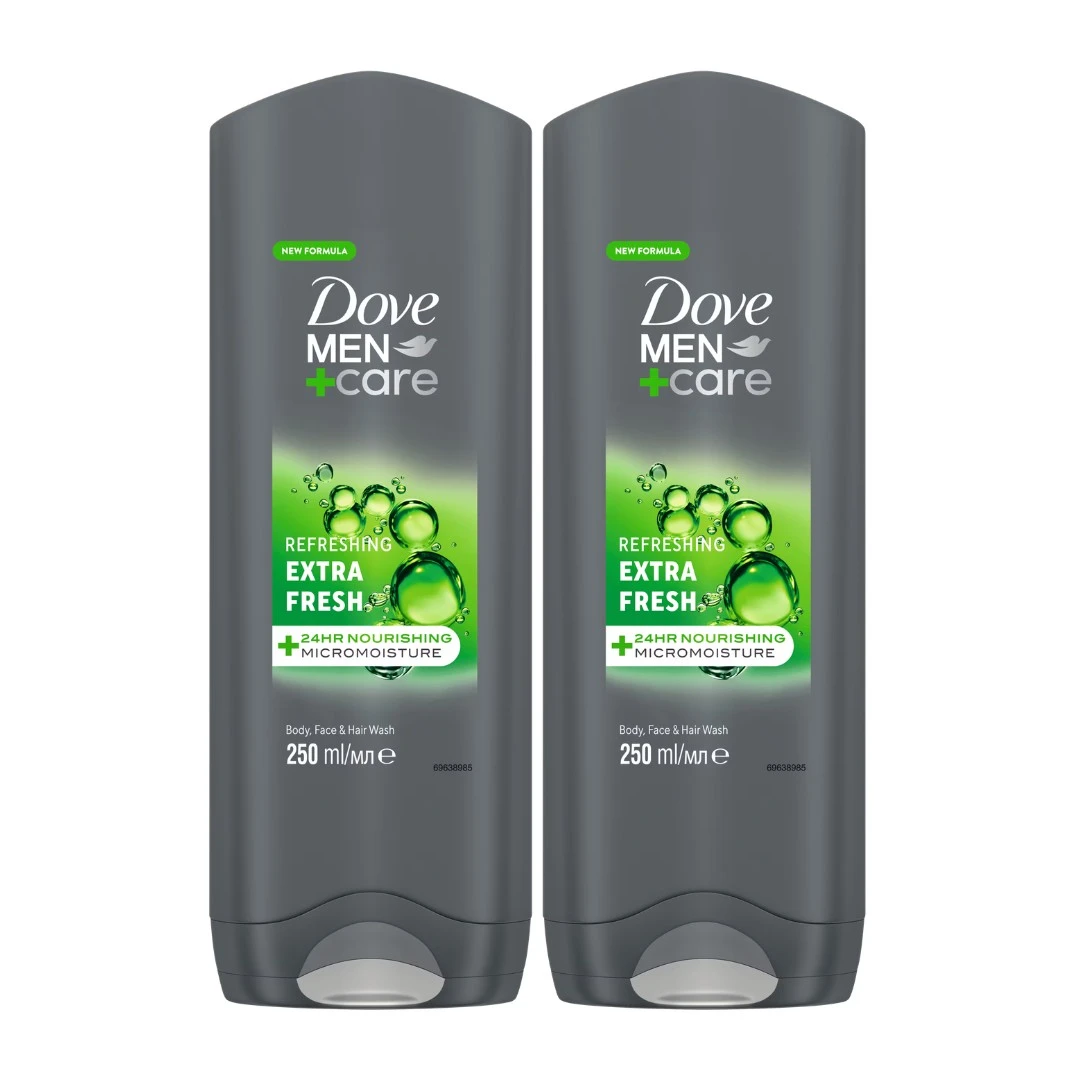 Dove 3In1 Shower Gel Extra Fresh 2 pcs 250 ml
