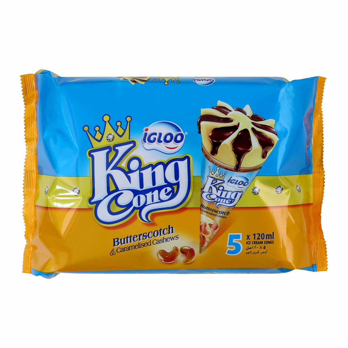 Igloo King Cone Butterscotch & Caramelised Cashews 5 pcs 120 ml