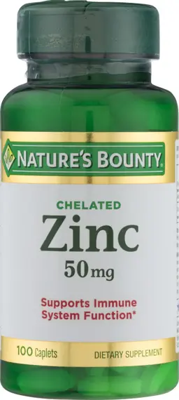 Natures Bounty Zinc 50mg Chelated Caplets 100's