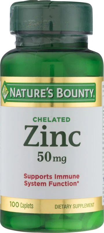 Natures Bounty Zinc 50mg Chelated Caplets 100's