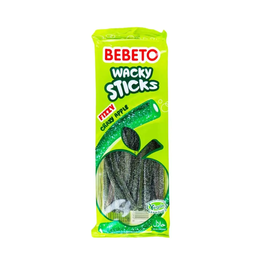 Bebeto Wacky Sticks Candy Fizzy Crazy Apple 180 gm - view 1
