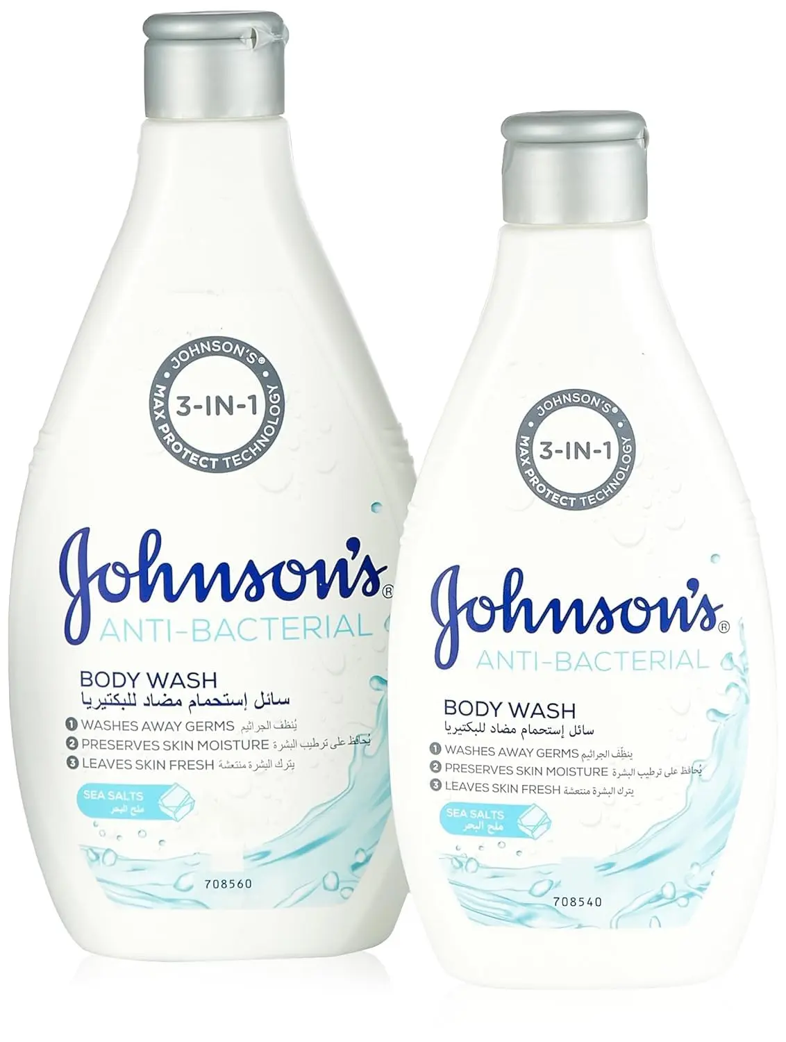 Johnsons Anti-Bacterial Body Wash Sea Salt, 400ml + 250 ml Free - view 1