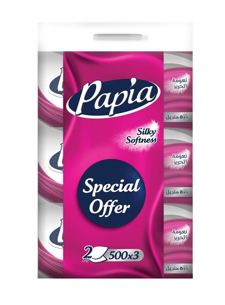 Papia Silky Softness 2Ply Facial Tissue Box, 6x300s