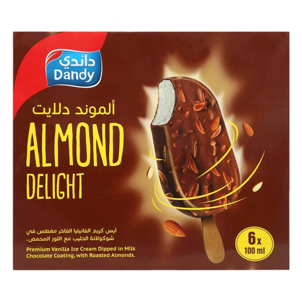 Dandy Ice Cream Almond Delight Bar 6X100ML