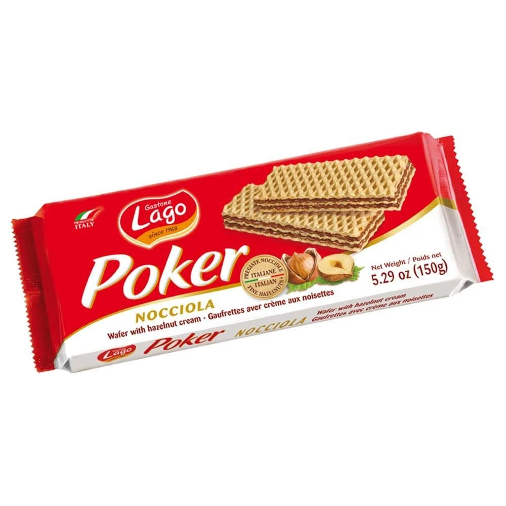 Lago Poker Biscuits Wafers Nocciola 150G