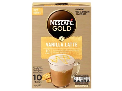 Nescafe Gold Vanilla Latte Coffee Mix 10X18.5G