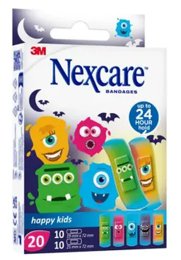 3M Nexcare Kids Plaster Assorted Monsters N0920MO 20 Pieces