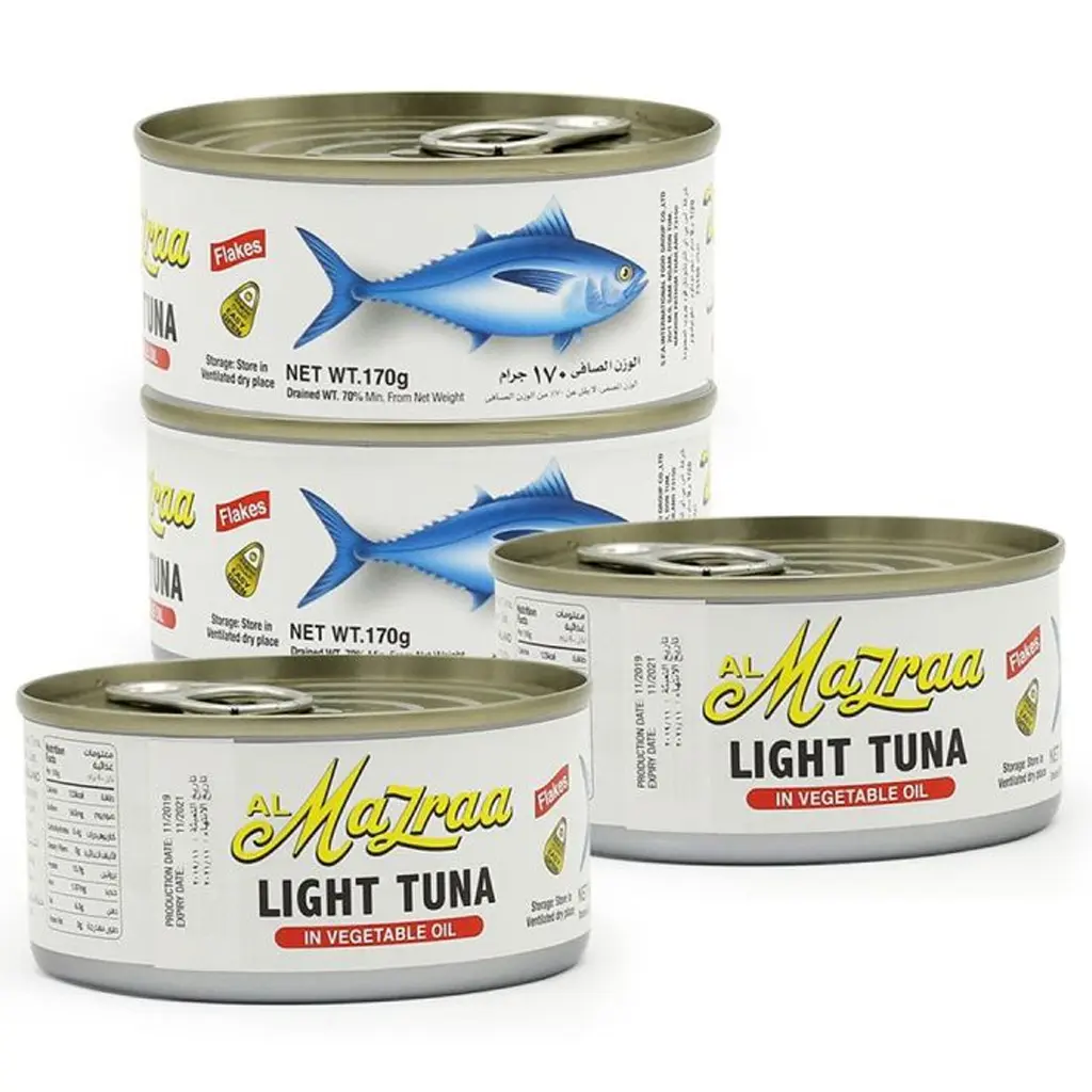 Al Mazraa Light Tuna Flakes In Vegetable Oil 4 pcs 170 gm - view 3