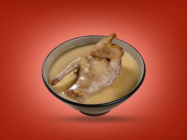 Soup with shredded pigeon