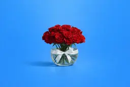 Classic Red Roses Fishbowl Vase 0302