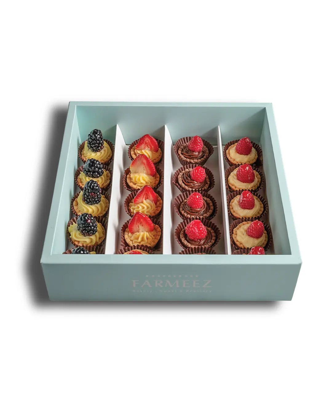 Mixed mini tart box, sweet and fresh