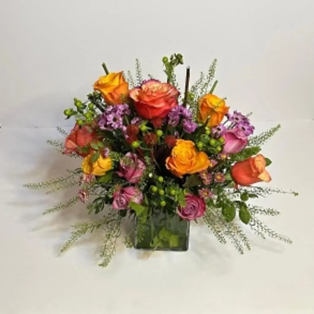 Vase with Korean Flowers, Hypericum, and Rigen