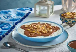 Rice with milk, nuts and Nutella