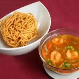 Crispy Hong Kong Noodles with Shrimp