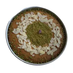 صحن بسبوسة محمصية بالقشطة