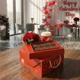 Luxury Love Box Roses Coffee and Chocolate