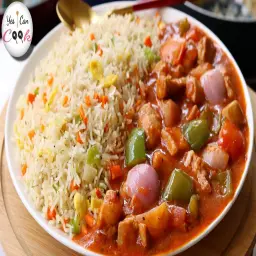 شاشليك مع أرز