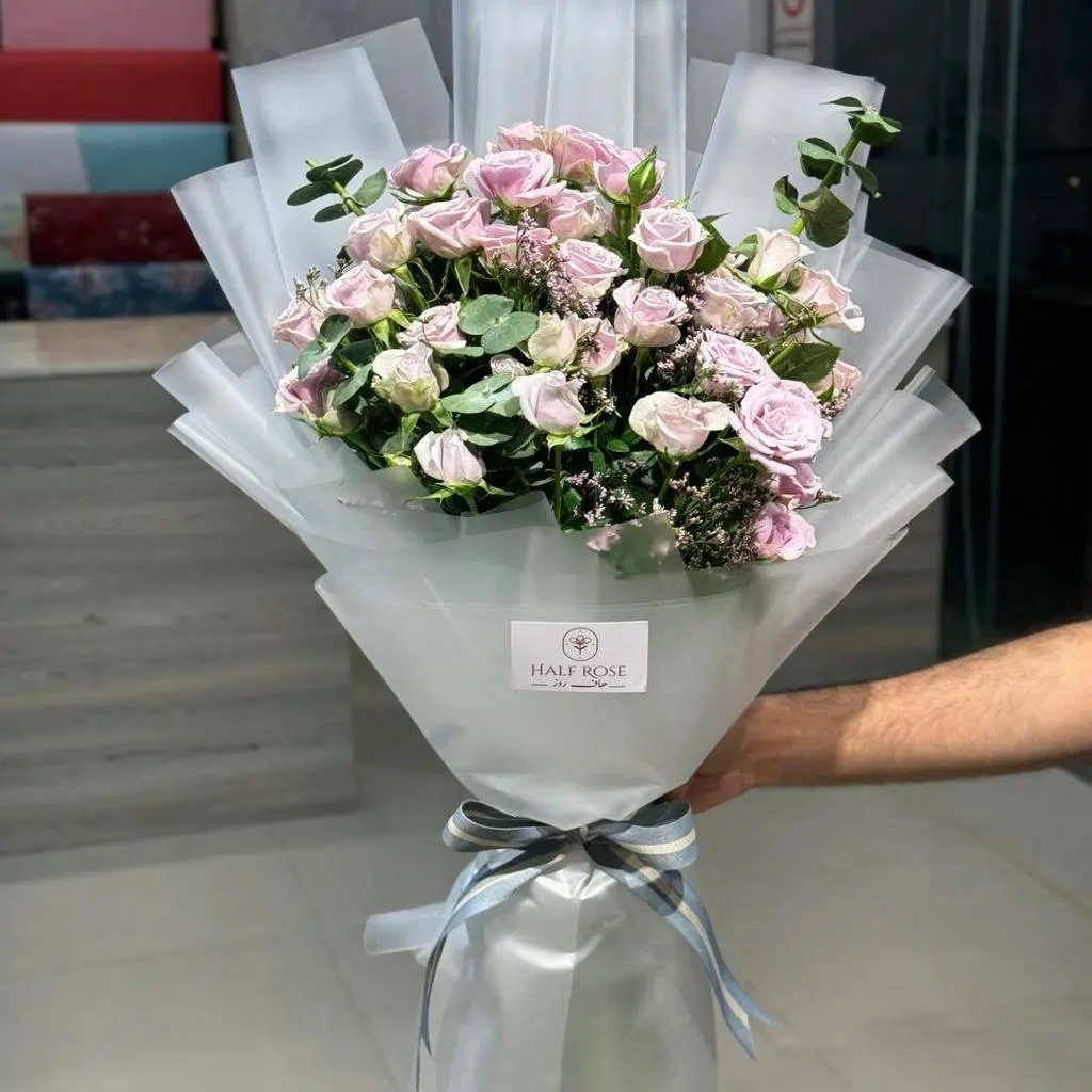 Baby Rose Mauve Bouquet With Luminia
