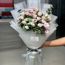 Baby Rose Mauve Bouquet With Luminia