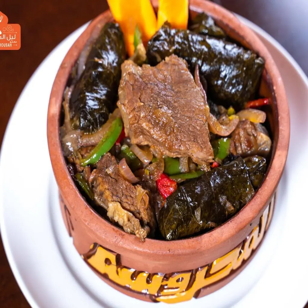 طاجن ورق عنب مع ستيك
