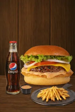 Grilled Beef Burger Meal